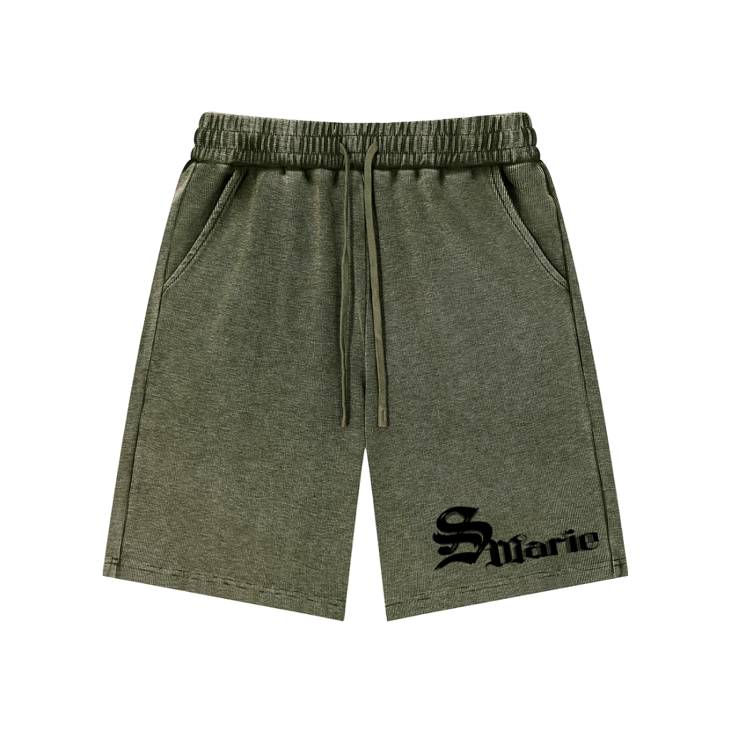 Mineral Wash Waffle Knit Shorts