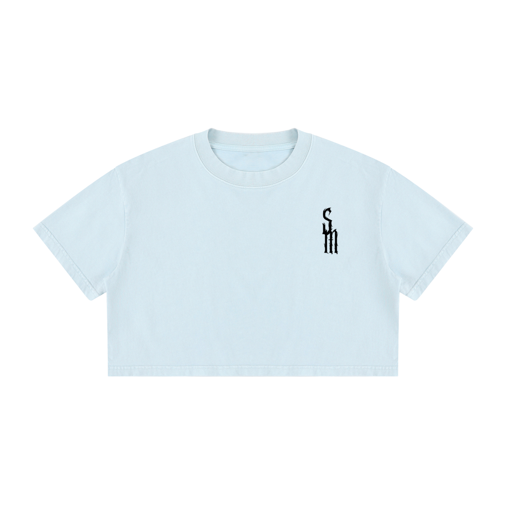 Women's Mineral Wash Cotton Crop T-Shirt