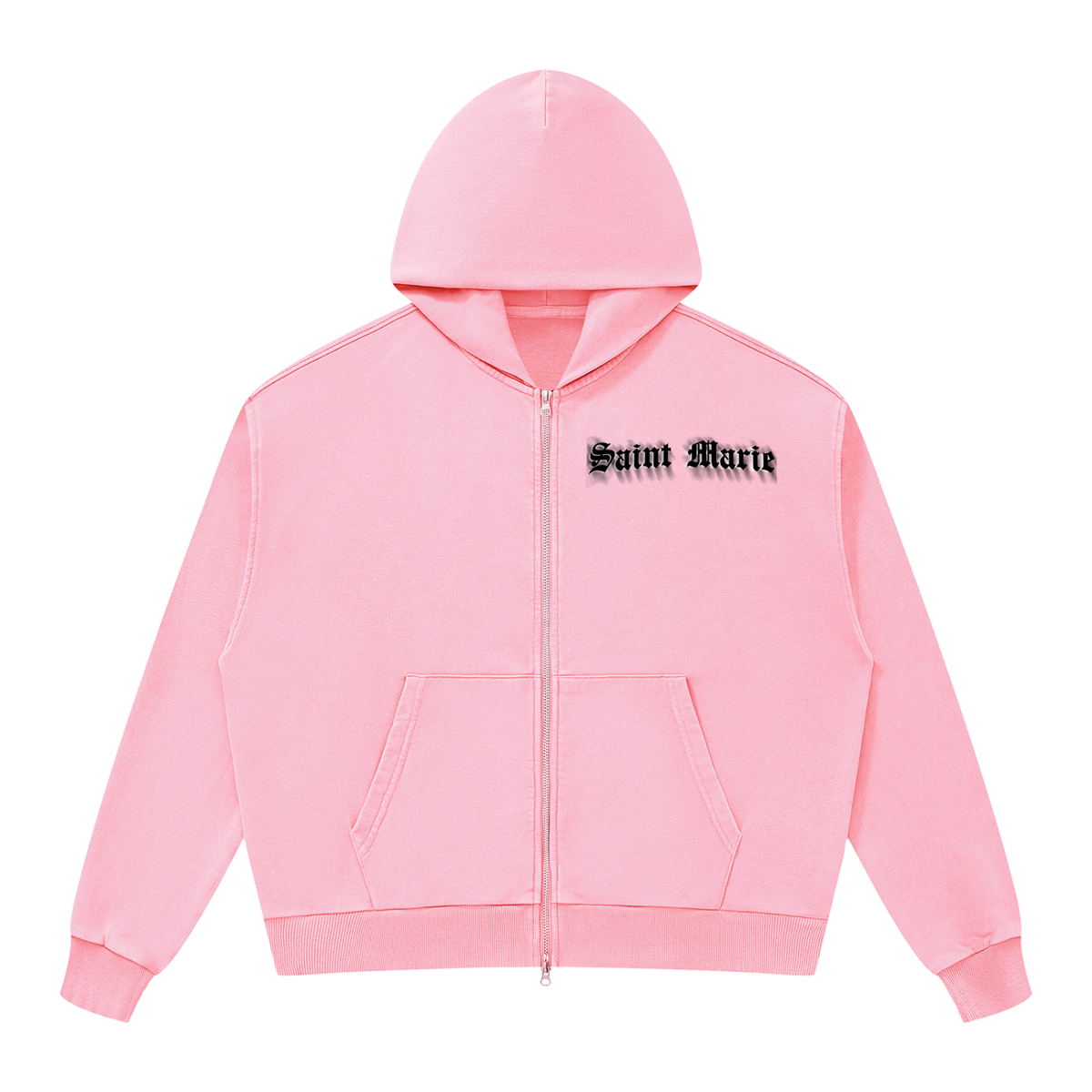 Unisex Mineral Wash Boxy Full Zip Hoodie
