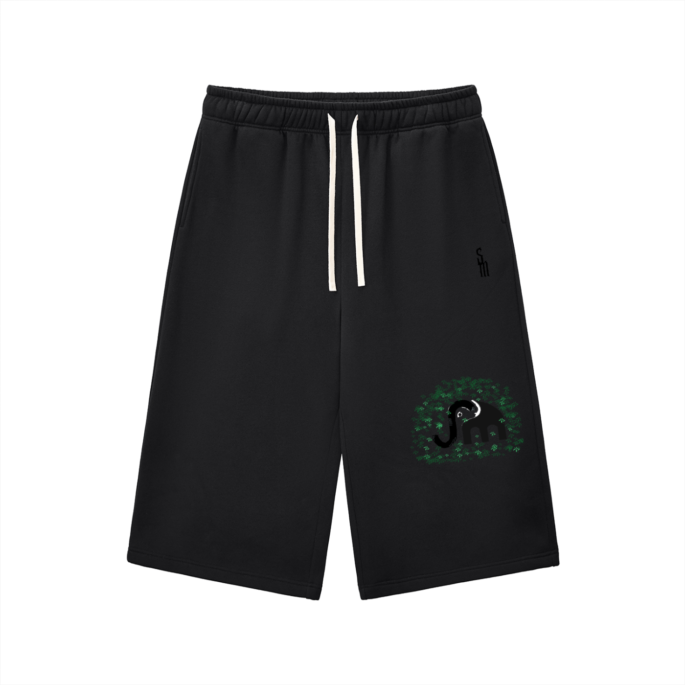 Relaxed Drawstring Three-quarter Sweatpants