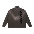 Sun Fade Raw Edge Quarter-Zip Sweatshirt