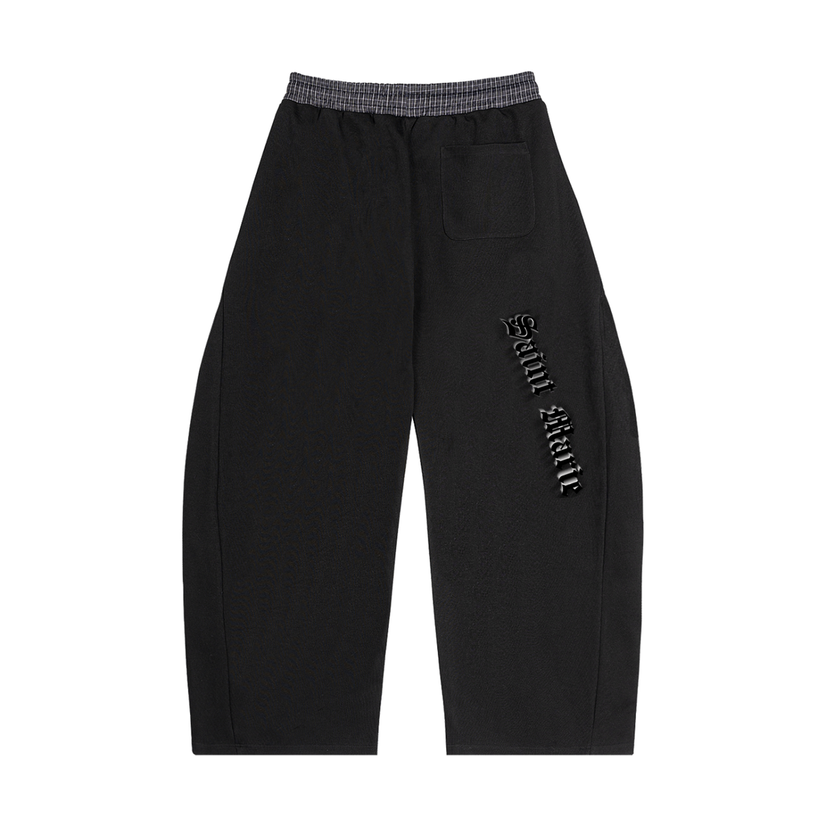 Plaid Waistband Barrel Sweatpants