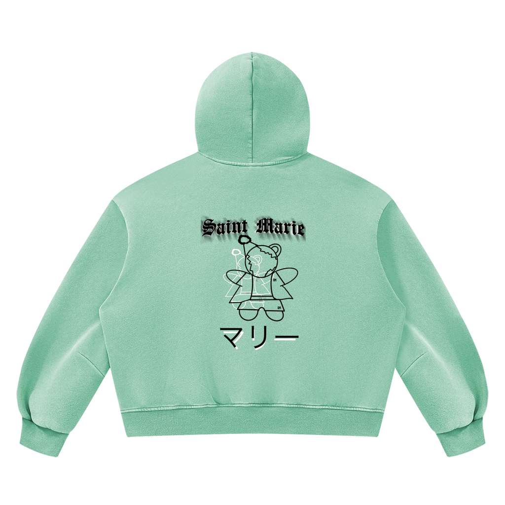 Unisex Vintage Wash Boxy Fleece Hoodie
