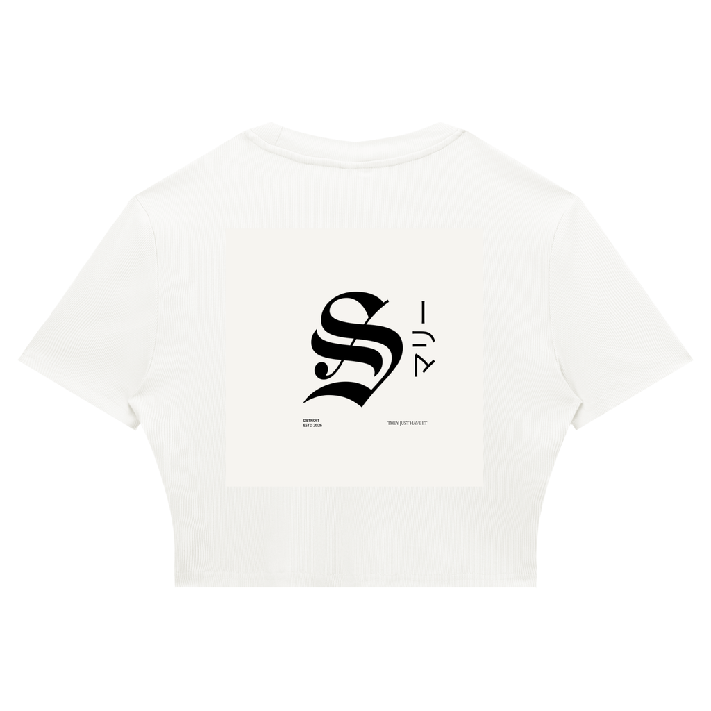 Women's Slim Ribbed Crop T-Shirt