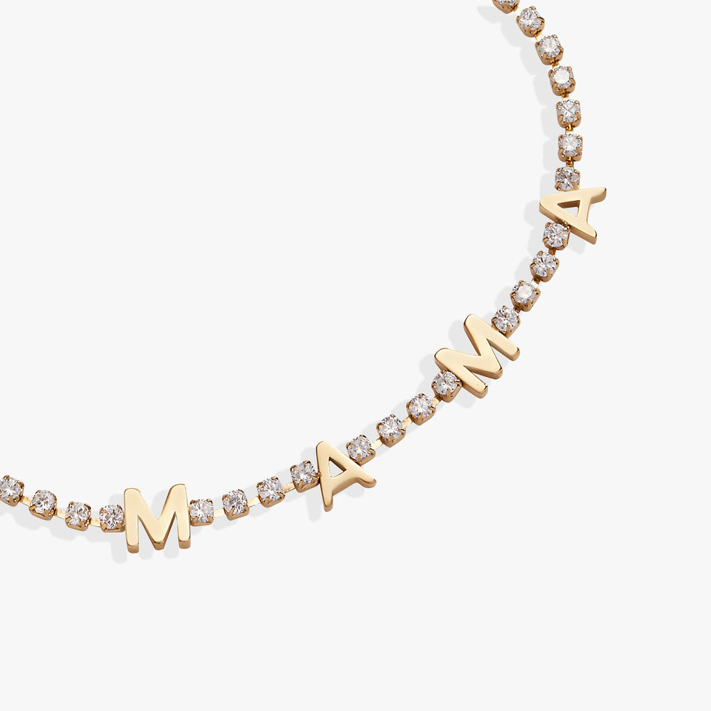 'Mama' Crystal Tennis Bracelet