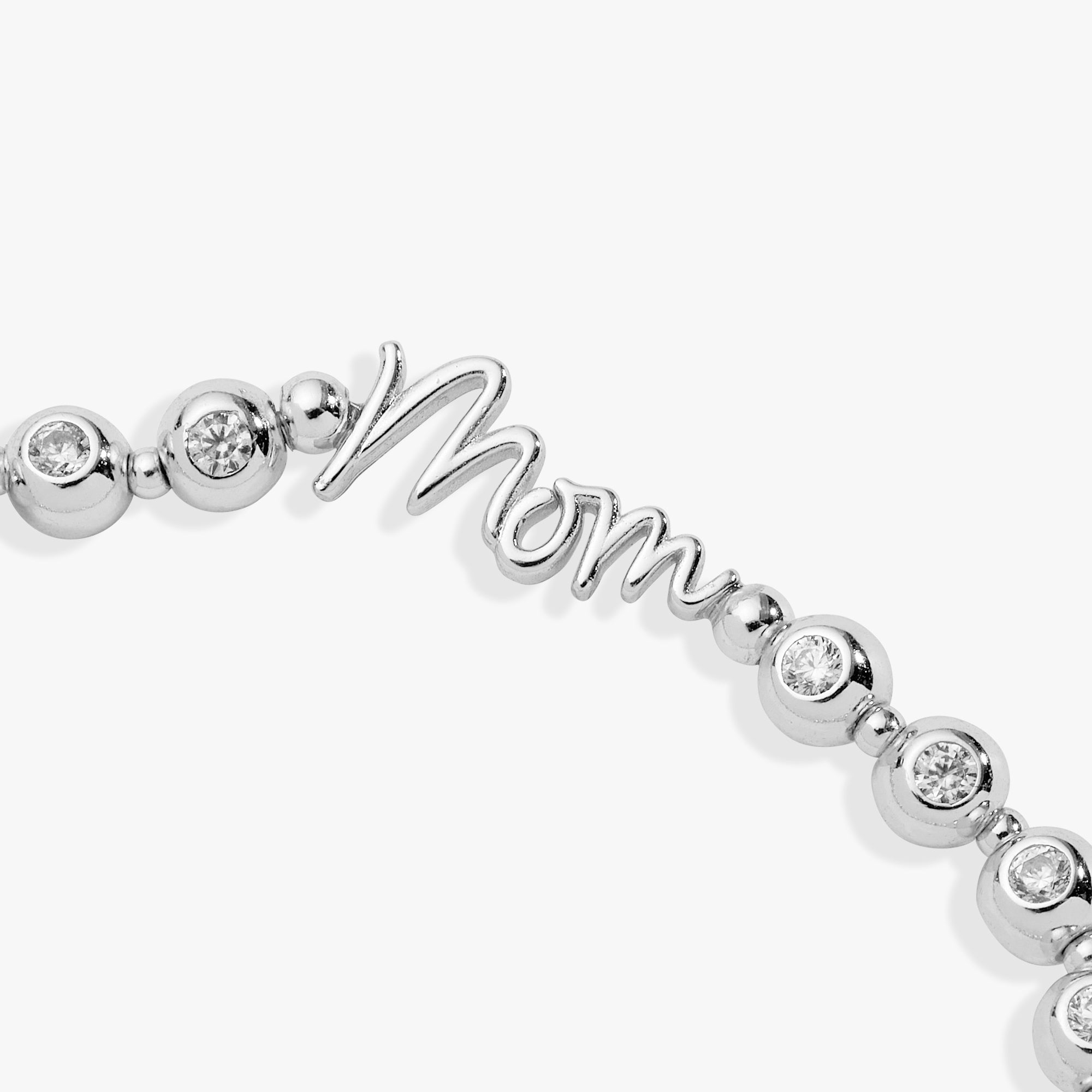 Mom Elongated Crystal Stretch Bracelet